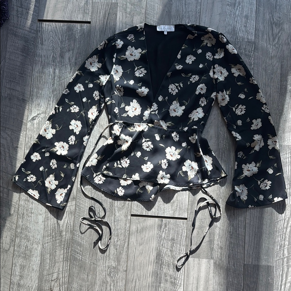 L'Academie The Eliot Wrap Blouse